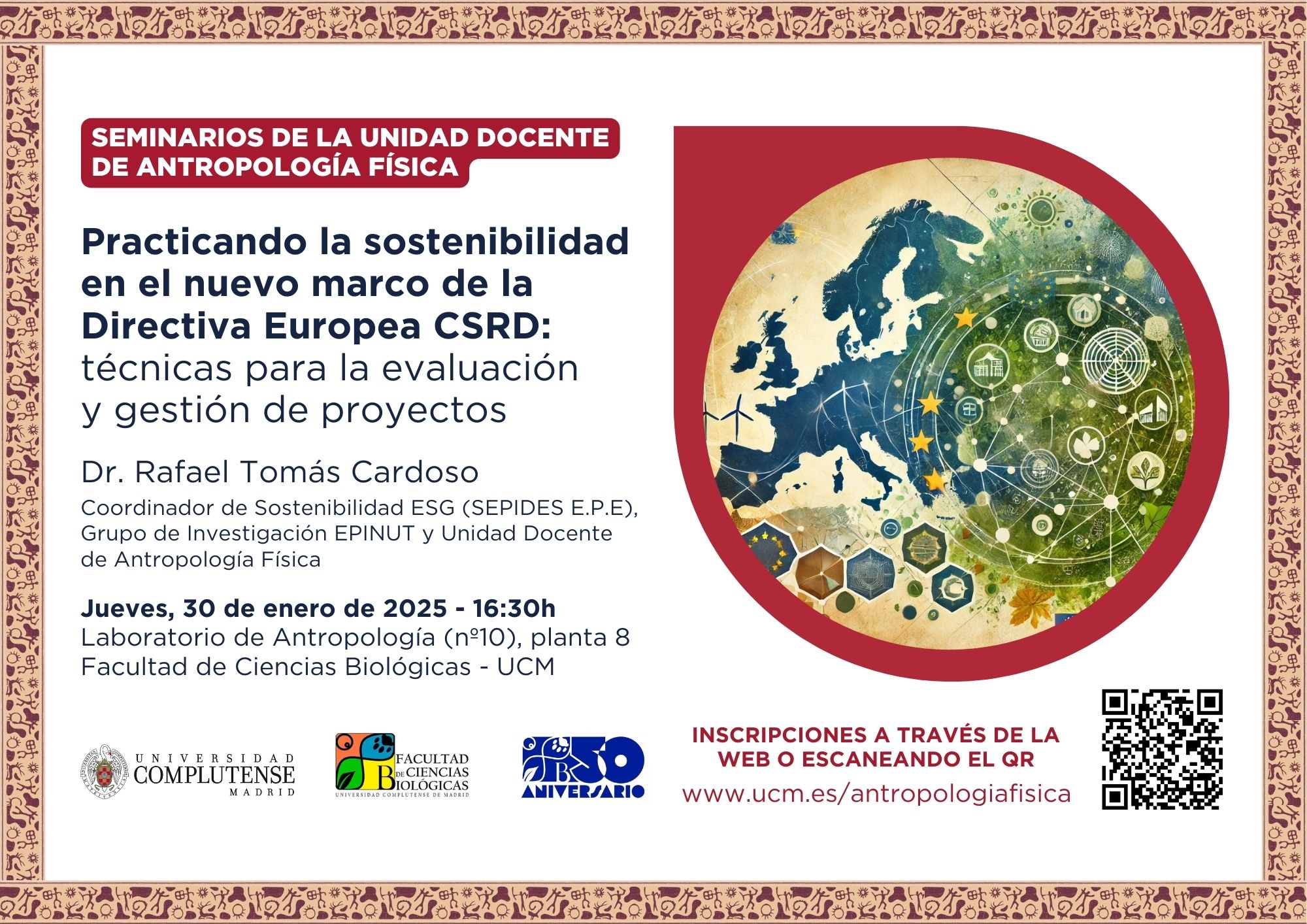 Seminario «Practicando la sostenibilidad en el nuevo marco de la Directiva Europea CSRD: técnicas para la evaluación y gestión de proyecto»